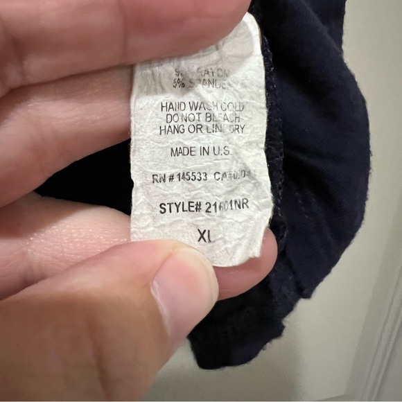 Anthropologie W5 XL Navy Blue Embroidered Red Rose Detail Blouse O - Picture 6 of 6